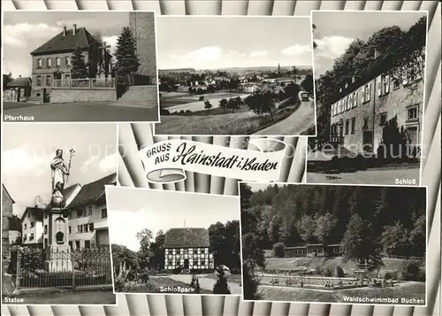 Hainstadt Buchen Schlosspark Statue Pfarrhaus Schloss / Buchen (Odenwald) /Neckar-Odenwald-Kreis LKR