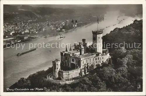 Stolzenfels Burg Stolzenfels Fliegeraufnahme Kat. Koblenz Rhein