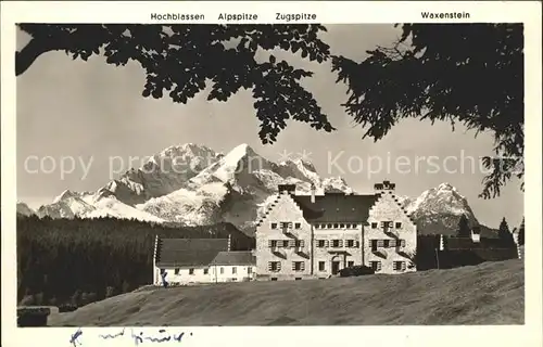 Waxenstein Hochgebirgsheim Schloss Kranzbach Hochblassen Alpspitze Zugspitze Kat. Grainau