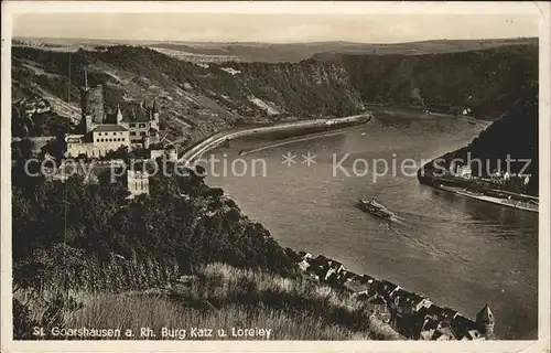 St Goarshausen Burg Katz Loreley Kat. Sankt Goarshausen