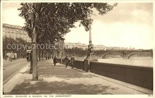 London Sunshine and Shadow on the Embankment Bridge Kat. City of London