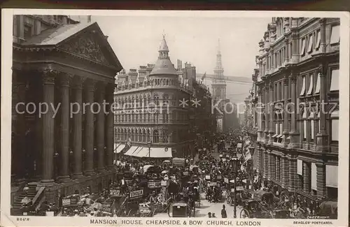 London Mansion House Cheapside Bow Church Traffic Kat. City of London