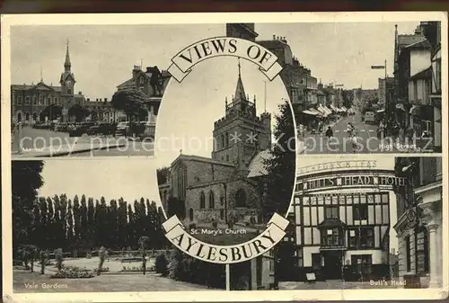 Aylesbury Market Square Hight Street Vale Gardens Bulls Head Hotel Church Kat. Aylesbury Vale