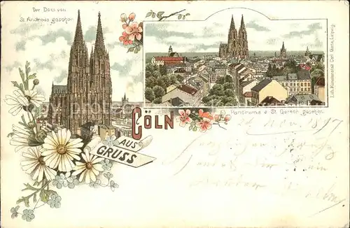 Koeln Rhein Dom Litho Kat. Koeln