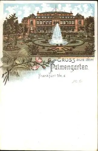 Frankfurt Main Palmengarten Litho  Kat. Frankfurt am Main