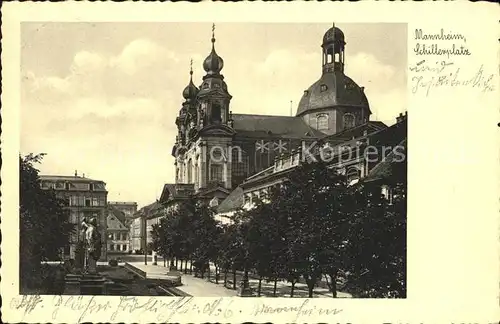 Mannheim Schillerplatz und Johaniterkirche Kat. Mannheim