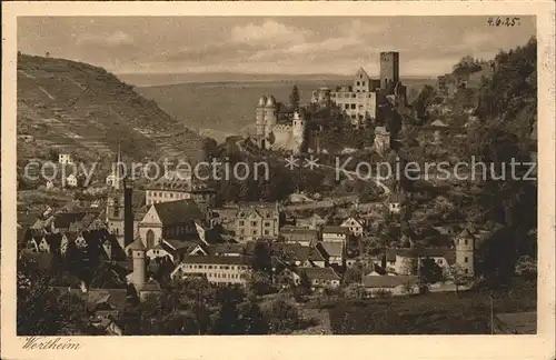 Wertheim Main Stadtblick mit Schloss Kat. Wertheim