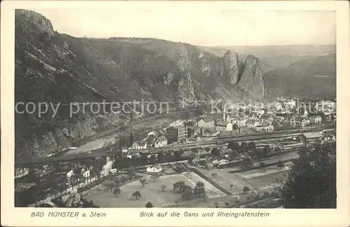 Bad Muenster Stein Ebernburg Blick auf Gans und Rheingrafenstein / Bad Muenster am Stein-Ebernburg /Bad Kreuznach LKR