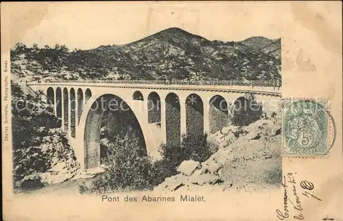 Mialet Gard Pont des Abarines Stempel auf AK Kat. Mialet