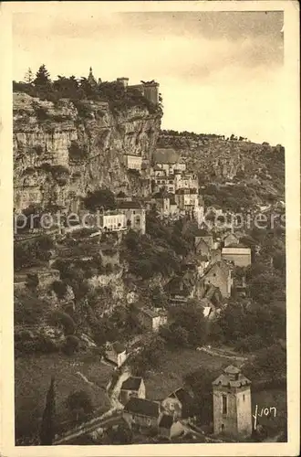 Rocamadour Vue prise de la Route de Cahors Moulin de Roquefrege Kat. Rocamadour