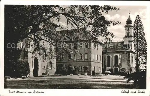 Insel Mainau Schloss und Kirche Kat. Konstanz Bodensee