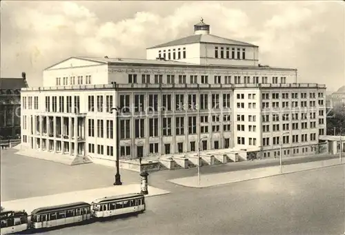 Leipzig Opernhaus Karl Marx Platz Strassenbahn Kat. Leipzig