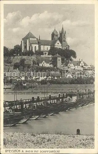 Breisach Rhein mit Shiffsbruecke Kat. Breisach am Rhein