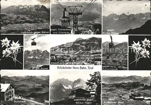 Kitzbuehel Tirol Wilder Kaiser Hahnenkammbahn Gipfelhaus Adlerhuette Hotel Kitzbueheler Horn Bahn Kat. Kitzbuehel