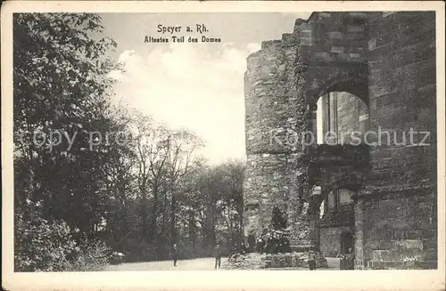 Speyer Rhein aeltestes Teil des Domes Kat. Speyer