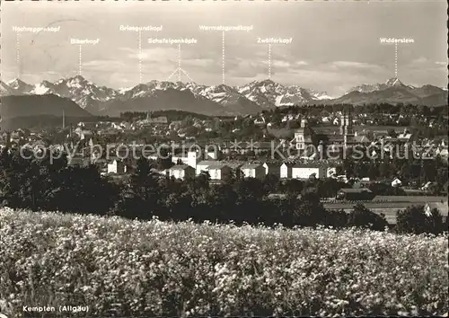 Kempten Allgaeu mit Alpenpanorama Kat. Kempten (Allgaeu)