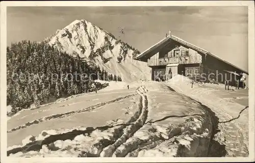 Bad Wiessee Skihuette Auer Alm mit Fockenstein Kat. Bad Wiessee