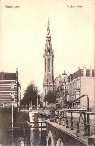 Groningen St Josef Kerk Brug Kirche Bruecke Kat. Groningen