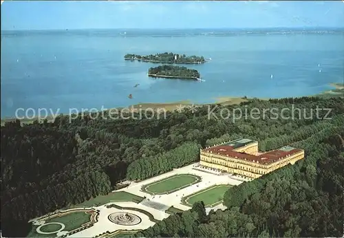 Herrenchiemsee Schloss Herrenchiemsee Fliegeraufnahme Kat. Chiemsee