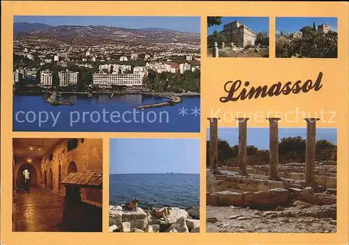 Limassol Fliegeraufnahme Palaestra von Salamis Kastell von Kyrenia Girne  Kat. Limassol