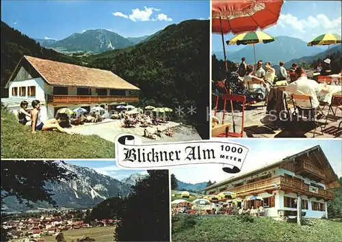 Ruhpolding Blickner Alm Terrasse Ortsblick Kat. Ruhpolding