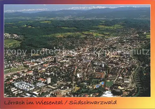 Loerrach im Wiesental Fliegeraufnahme Kat. Loerrach