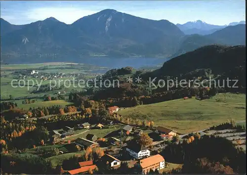 Grossweil Museumsgelaende mit Kochelsee und Kloster Schlehdorf Fliegeraufnahme Kat. Grossweil