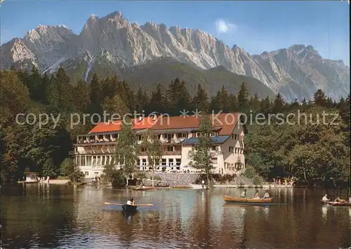 Grainau Badersee Hotel mit Zugspitzgruppe Kat. Grainau