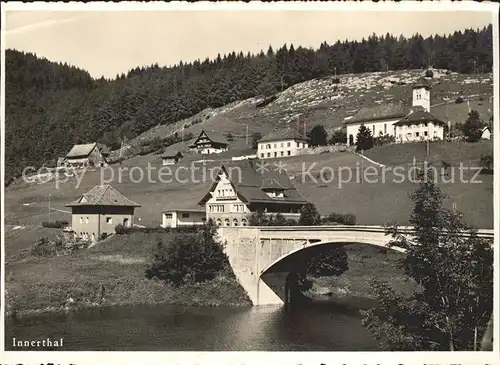 Innerthal Gasthaus Stausee Bruecke Kat. Innerthal