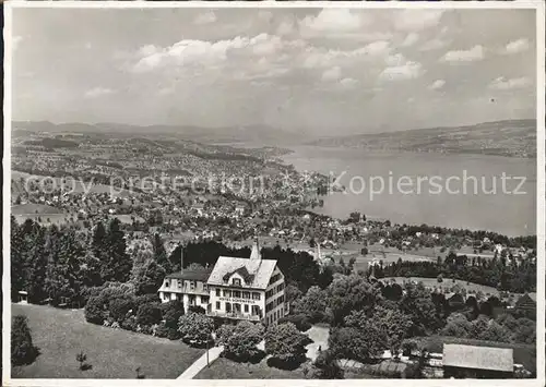 Feusisberg Hotel Schoenfels Fliegeraufnahme See Kat. Feusisberg