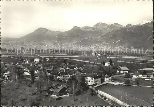 Noville Aigle Plaine du Rhone et les Alpes vue aerienne Kat. Noville