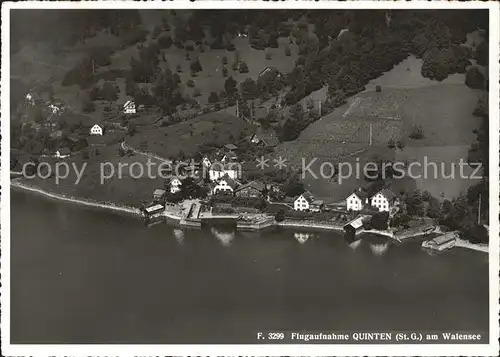 Quinten Sarganserland am Walensee Fliegeraufnahme Kat. Quinten