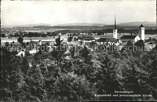 Derendingen SO Ortsansicht mit Kirchen Kat. Derendingen