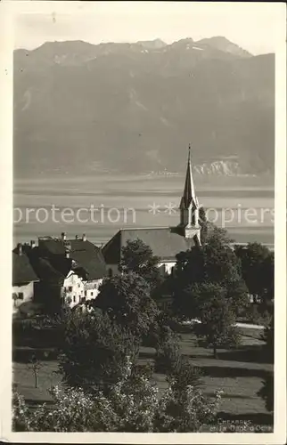 Chexbres Kirche Genfersee Alpenpanorama Kat. Chexbres