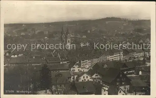 Winterthur Blick ueber die Stadt Kirche Kat. Winterthur