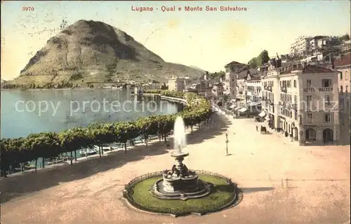 Lugano TI Quai e Monte San Salvatore Kat. Lugano