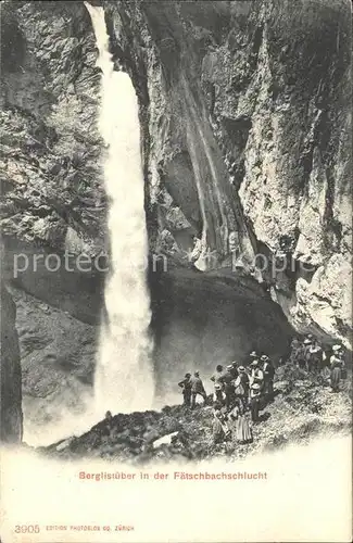 Linthal Glarus Berglistueber in Faetschbachschlucht Kat. Linthal