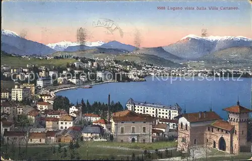 Lugano TI Vista della Villa Cattaneo Kat. Lugano