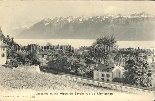 Lausanne VD Genfersee und Alpen / Lausanne /Bz. Lausanne City