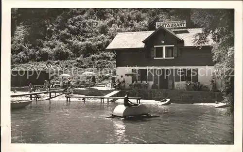 Yvoire Hotel des Falaises Restaurant et Plage Wassertretboot Kat. Yvoire