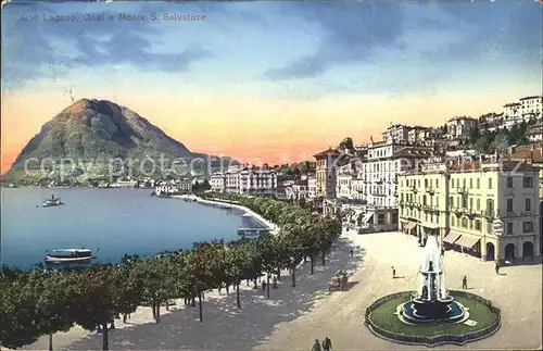 Lugano TI Quai e Monte San Salvatore Kat. Lugano