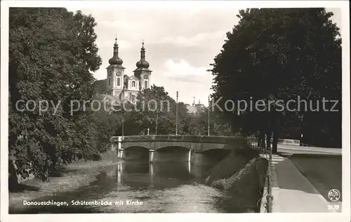 Donaueschingen Schuetzenbruecke Kirche Kat. Donaueschingen