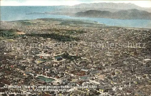 San Francisco California Aeroplane view of San Francisco Presidio Golden Gate Kat. San Francisco