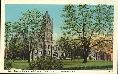 Delaware Ohio Gray Chapel Library and Campus View Kat. Delaware