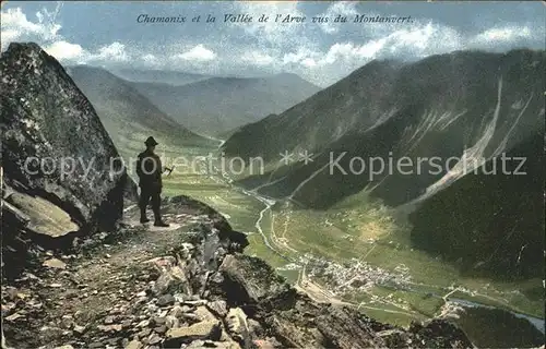 Chamonix et la Vallee de l Arve vus du Montanvert Bergtour Alpenpanorama Kat. Chamonix Mont Blanc