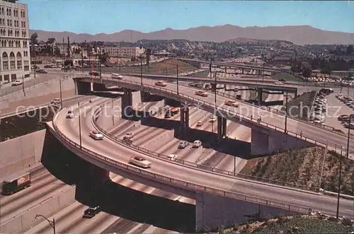 Los Angeles California Harbor Freeway Pasadena Sierra Madre Mountains Kat. Los Angeles