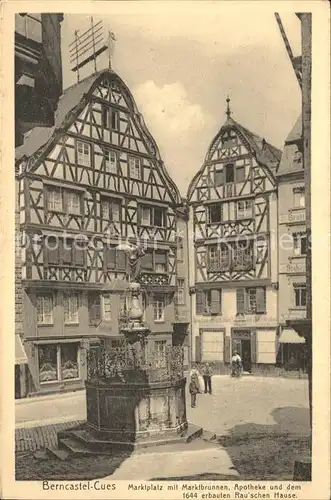 Kues Bernkastel Marktplatz Marktbrunnen Apotheke  Kat. Bernkastel Kues