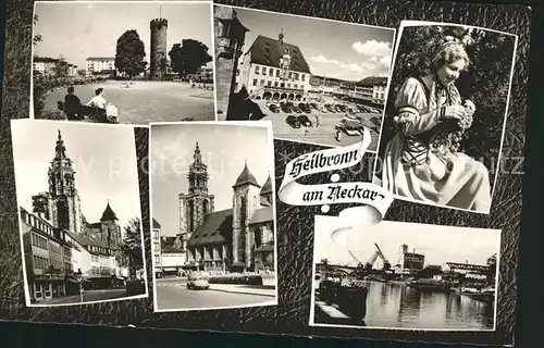 Heilbronn Neckar Bollwerksturm Rathaus Kaethchen von Heilbronn Kirchbrunnenstrasse Hafen Kat. Heilbronn