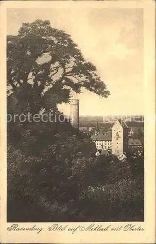 Ravensburg Wuerttemberg Blick auf Mehlsack mit Obertor / Ravensburg /Ravensburg LKR