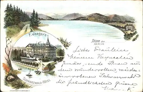 Titisee Schwarzwald-Hotel Litho / Titisee-Neustadt /Breisgau-Hochschwarzwald LKR